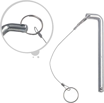 Metal Weight Stack Pin Selector with Pull Wire Rope, Standard Diameter for Most Fitness Machines and Gym Equipment, Silver