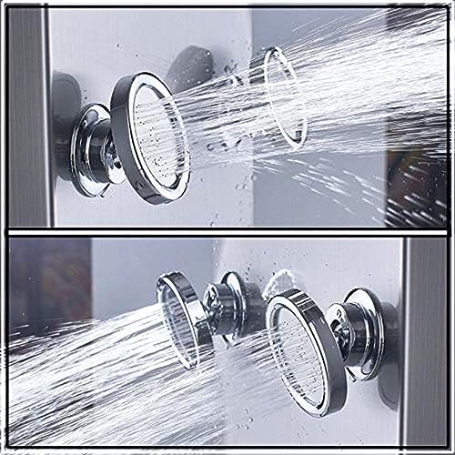 Panel de ducha termostático para baño, columna de ducha con efecto lluvia y cascada con pantalla digital miniatura 6