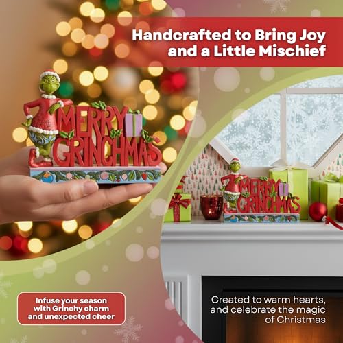 Figurine Grinch Jim Shore Enesco Merry Word 18 cm statuette de collection Noël multicolore - 7