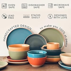 Mora Ceramic Artisan Matte Bowls For Kitchen 28oz Bowl Set of 4 For Cereal Salad Pasta Soup Dessert etc Dishwasher Microwave and Oven Safe For Breakfast Lunch and Dinner Safari Colors