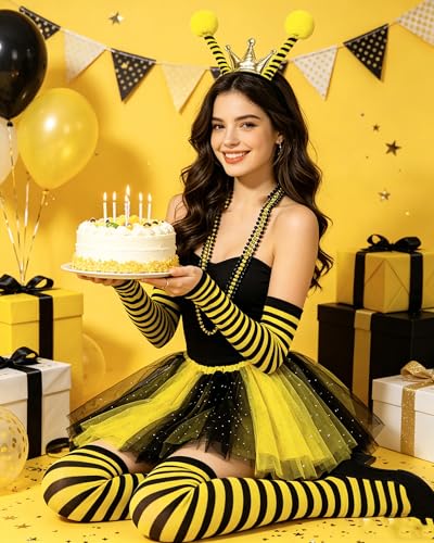 Disfraz de abeja amarillo con falda tutu para mujer miniatura 4