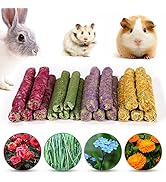 PStarDMoon Rabbit Chew Toys fot Teeth, Timothy Grass Carrot Sticks for Guinea Pig Hamster Chinchi...
