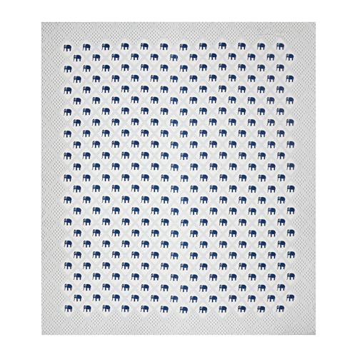 Image of BLOCKS OF INDIA Hand Block Printed 200 TC Cotton Super King Size Bedsheet (Blue GAD ELE)