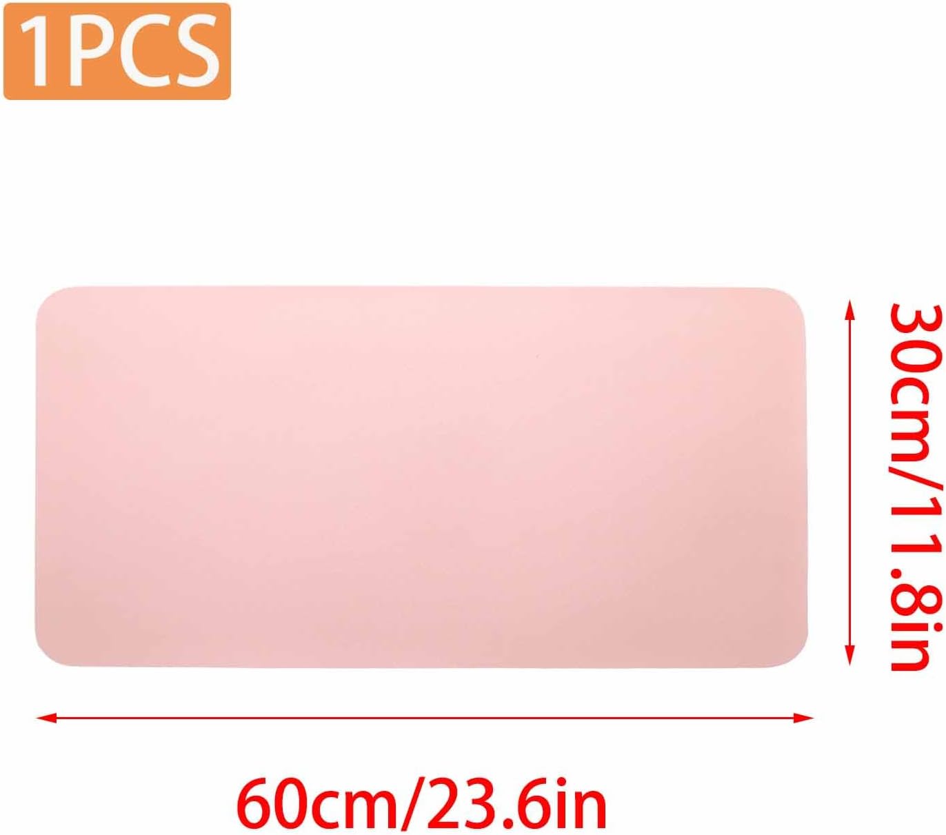 24" x 12" PU Leather Keyboard Pad Desk Protector Mat for Vanity Makeup Laptop Keyboard Mouse, Pink - Image 2