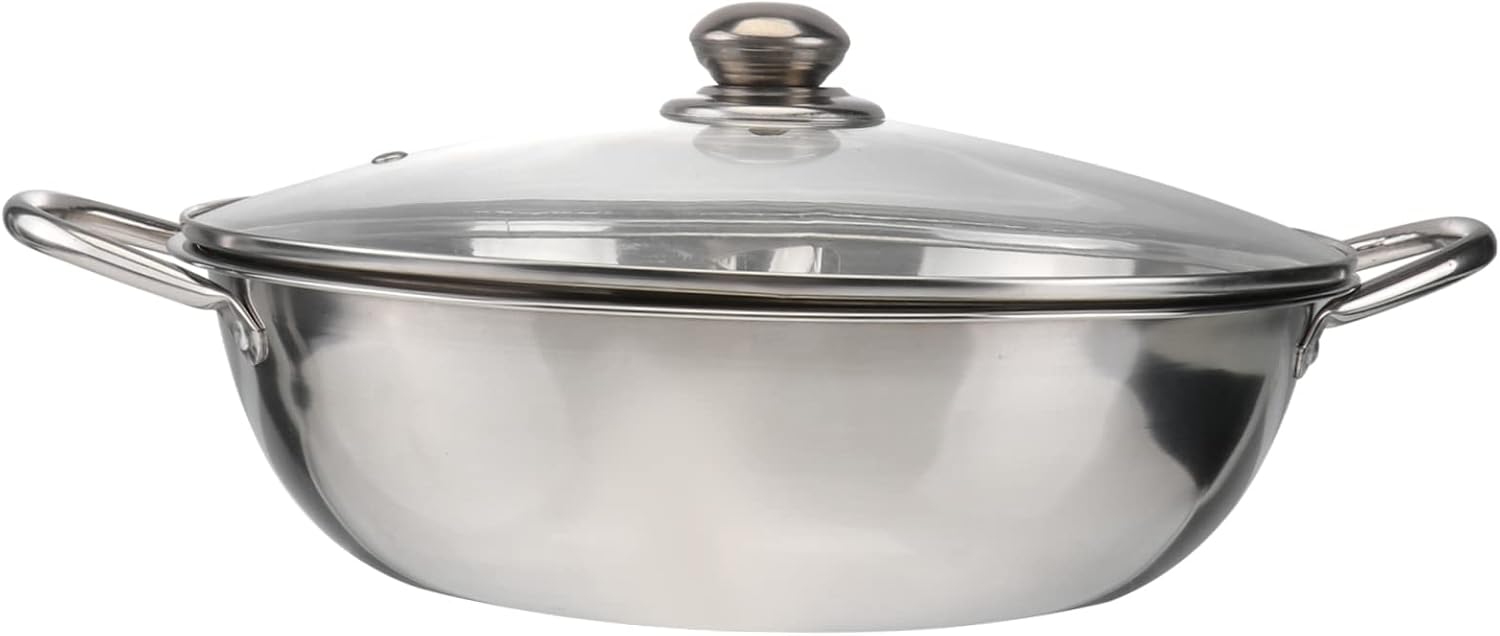 304 Stainless Steel Dual Hot Pot with Lid for Induction Cookers