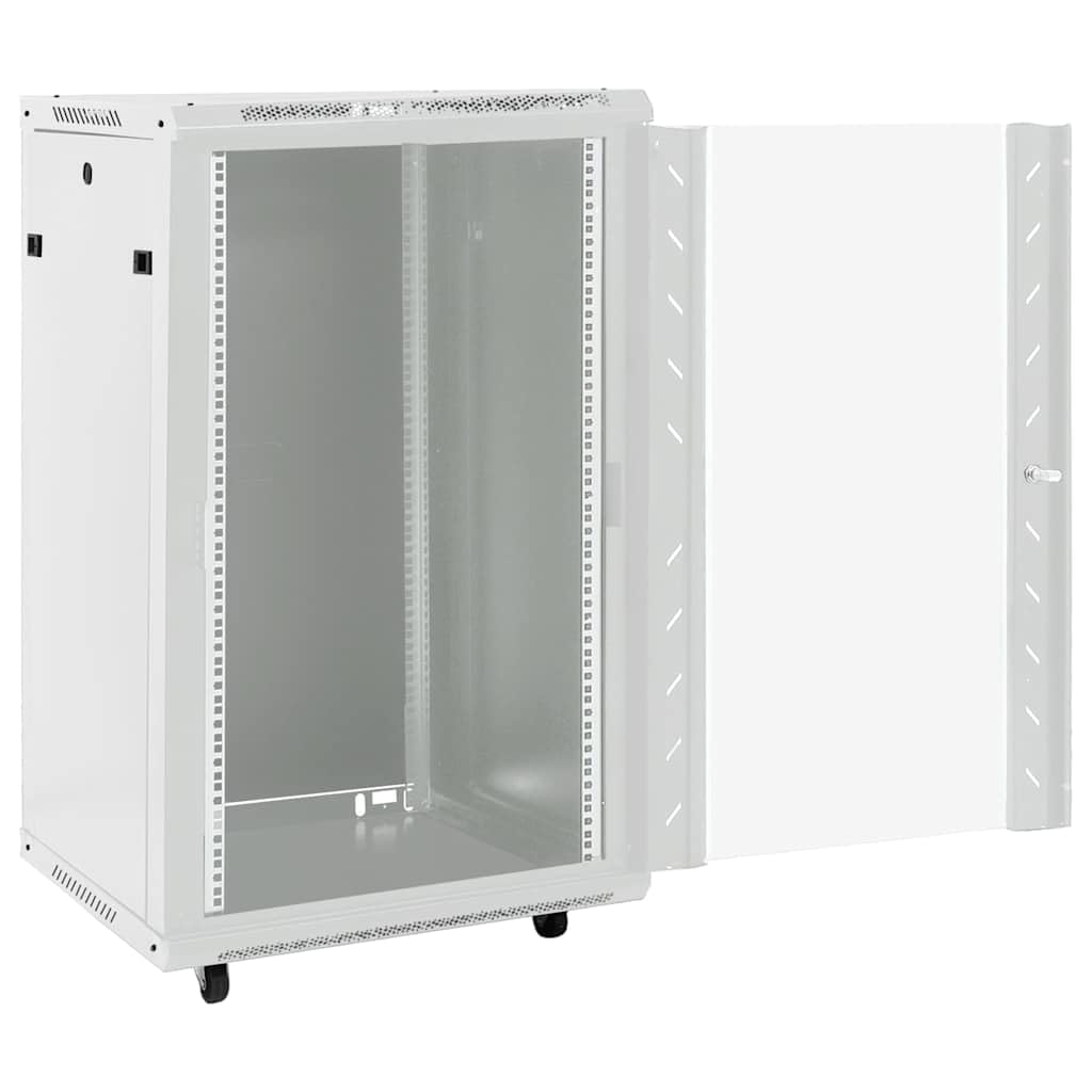 vidaXL Armadietto di Rete 18U con Ruote 19" IP20 60x60x100 cm, Armadio di Rete autoportante, Armadio Dati, Supporto di Rete