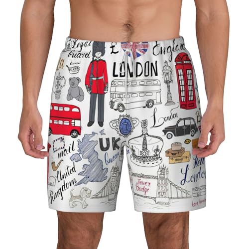 Short de bain respirant I Love London pour homme idéal pour le surf