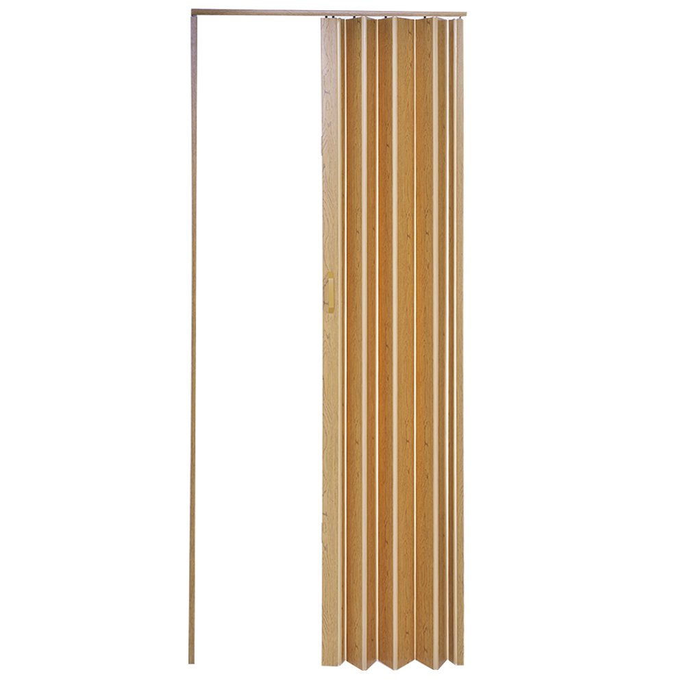 PVC Plastic Folding Door Internal Doors Sliding 7 Panels Divider Magnetic Yellow