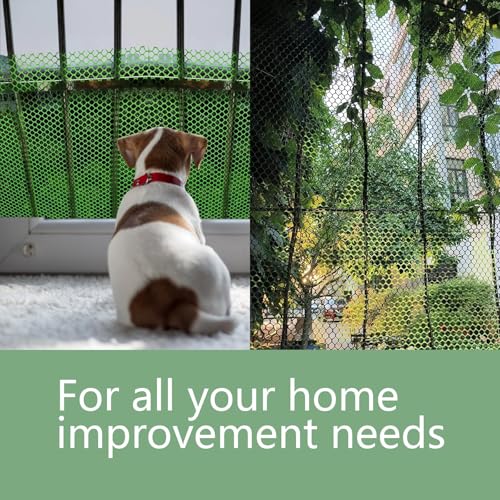 Image of Pet Proof Barrier Net, Black Plastic Chicken Wire Mesh Fencing, Balcony Cat Safety Net & Garden Snake Barrier, Heavy Duty Protection for Chicken Coops, Rabbit Hutches, Dog Kennels (Black, 15.7IN*50)