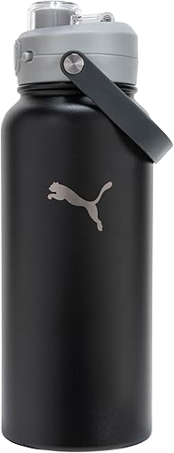 PUMA Evercat - Botella Alpha Chug de 32 onzas, color negro y gris, OS