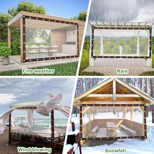 Lona impermeable transparente exterior para toldos y balcones 7