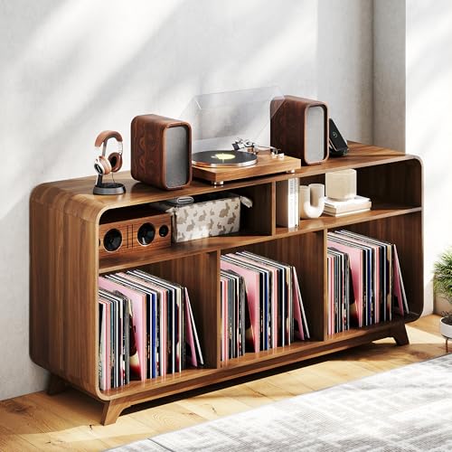 Boweniog Record Player Stand with Vinyl Storage Cabinet with Charging Station & USB Ports, Turntable...