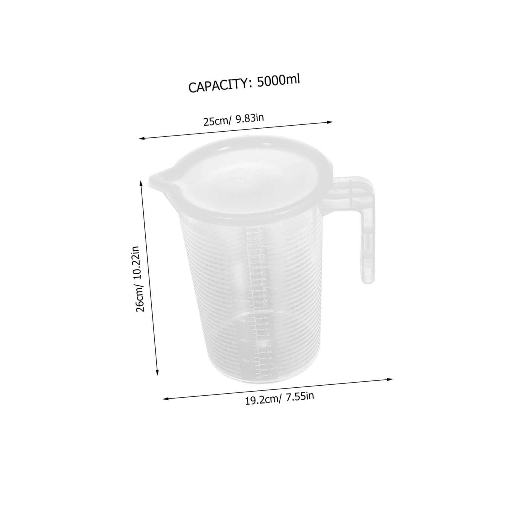 Amosfun 2pezzi Caraffa Graduata Plastica Trasparente con Coperchio Misurino per Liquidi con Scala Precisa per Cucina e Preparazione di Bevande