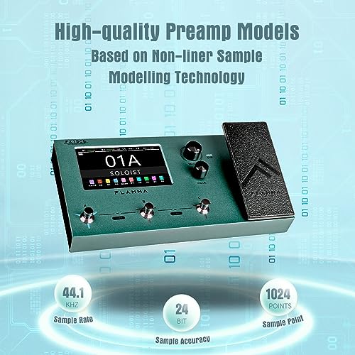 FLAMMA FX150 Multi Effects Processor Battery Powered Electric Guitar Pedal with Amp Modelling Cabinet Simulation Global EQ Touchscreen 160 Built-in Effects 180 Editable User Effects Slots Looper