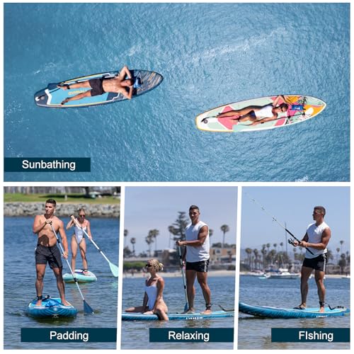 Image of Paddle Board, Inflatable Stand Up SUP Paddle Boards for Adults & Youths of All Skill Levels, Wide & Non-Slip Deck Design Blow Up Paddleboards with Premium Accessories & Storage Bag
