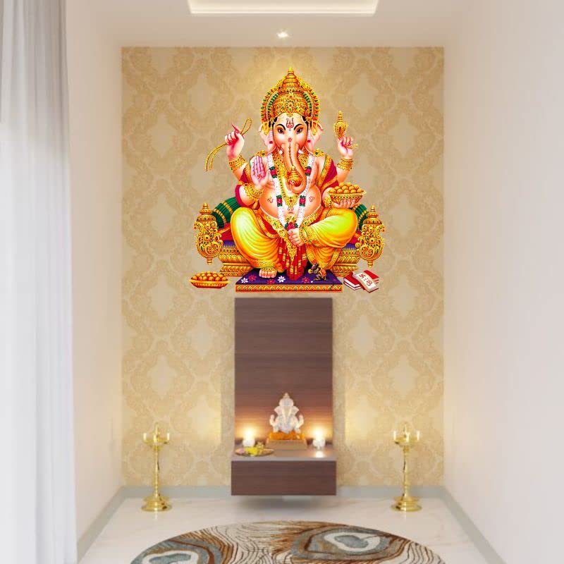 Zoo Graphics Lord of Ganesh Wall Sticker Size - (45 * 56) cm
