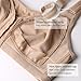 DotVol Women's Full Figure Front Closure Wirefree Jacquard Back Support Posture Bra(Beige,38C)