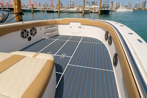 Nauticoat Eva Bootsbelag, Selbstklebender Eva Schaum Bootsbodenbelag, Rutschfester Teak Bootsbelag 240cm x 110cm/60cm für Deckboot, Jon-Boote, Wohnmobile und Schwimmbäder