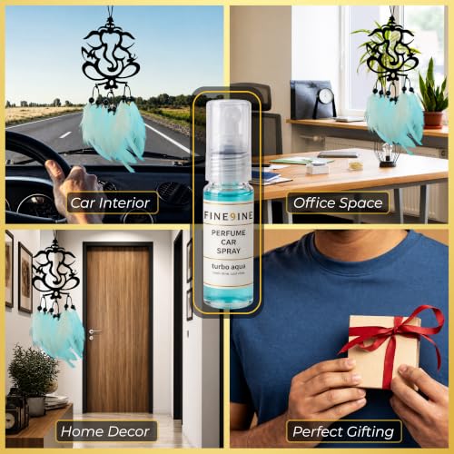 Image of Ganesha Car Hanging Dream Catcher with Free 5 ml Car Perfume Spray