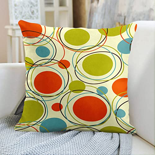 Emvency Throw Pillow Cover Colorful 1950S Retro Abstract Mid Century 1960S Modern Decorative Pillow Case Home Decor Square 18X18 Inches Pillowcase #TOP3