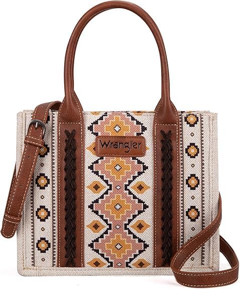 Wrangler Aztec Tote Bag for Women Boho Shoulder Purses and Handbags