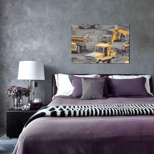 Peintures murales de camions de construction sur toile moderne haut rendu - 4