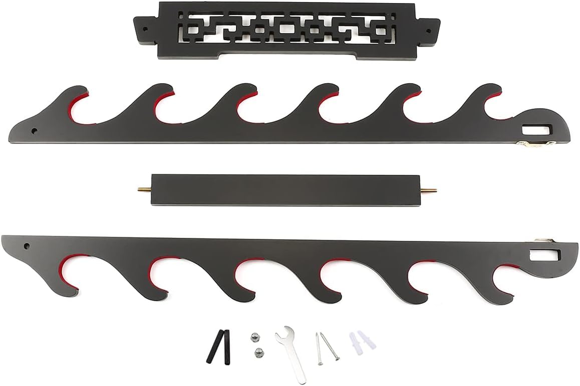 Soporte para espadas Katana de 6 niveles, para espada Samurai, soporte de pared Wakizashi Tanto para colgar en la pared, espada