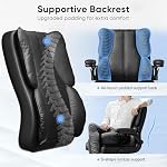 Kensaker Ergonomic Executive Office Chair with Adjustable Headrest & 90° Flip-Up Arms, High Back PU Leather Computer Desk Chair with 135° Rocking & Double Padding for Home Office Comfort, Black