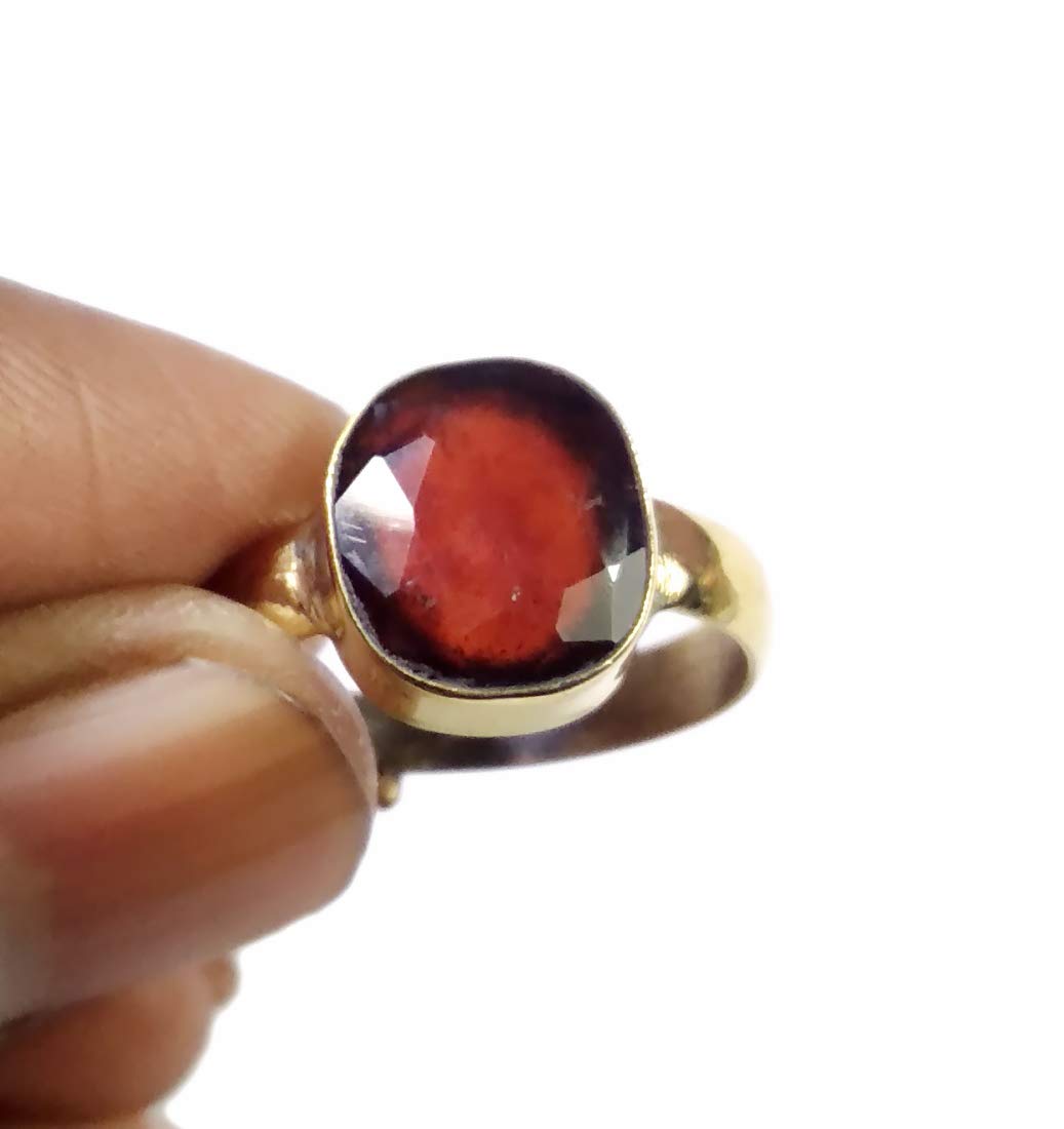 Lab Certified 6.66-7.77 Ratti Hessonite Garnet Gomedh * Ring * 6-7 Carat Natural Genuine Earth Mined Gomedh Gem Stone Ring, For Unisex-Adult - Adjustable-image-21