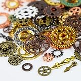 Demearly 200g Metal Setampunk Gears Antique Steam Punk DIY Earrings Charms Supplies for Craftings Making Halloween Accessories (Multicolor)
