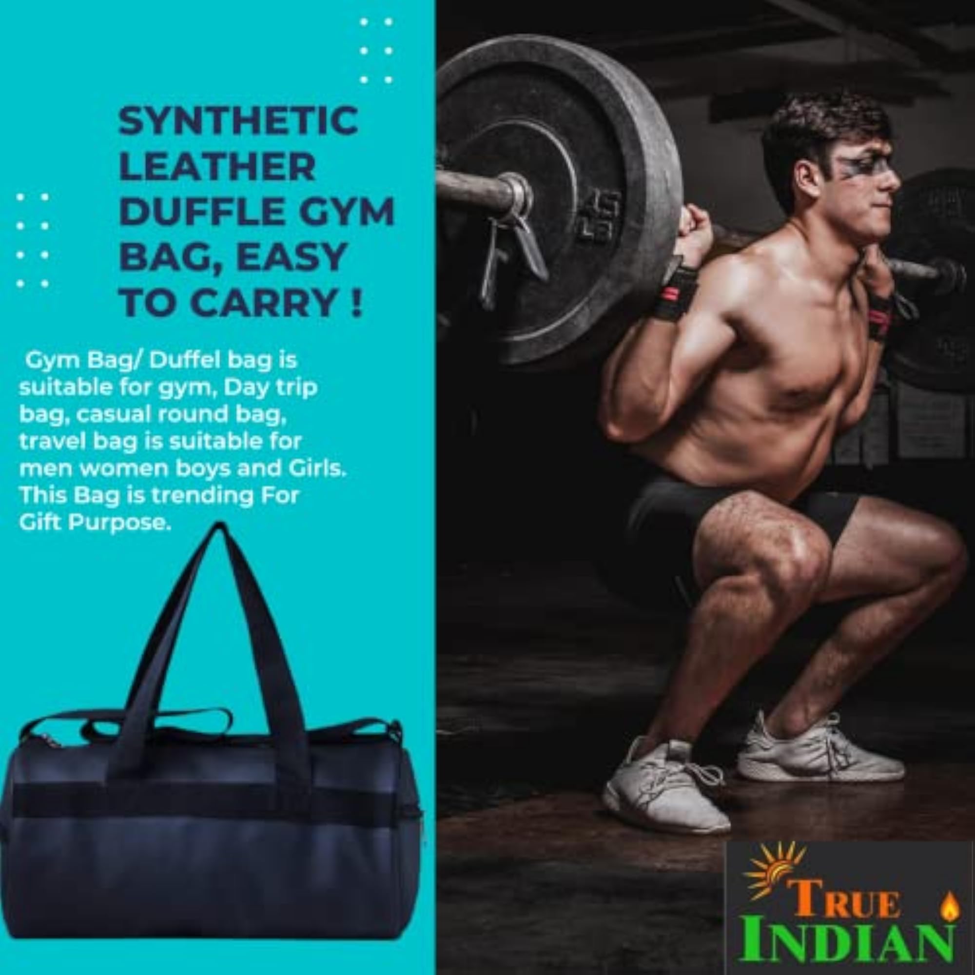 Gym Bag Combo for Men with Bottle & Fitness Kit