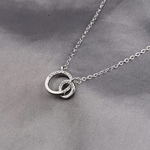 LQRI Handpicked Daughter Gifts from Mom Bonus Daughter Gift Two Connected Circles Necklace for Stepdaughter Adopted Child Gifts4