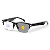 Smart Glasses, Open-Ear Sound Mic & Speakers, Smart Audio Polarized Sunglasses with Photochromic Lenses, IPX4 Waterproof, Voice Assistant, Unisex Bluetooth Glasses for Travel, Working & Driving