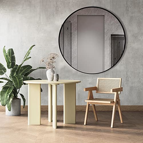Bathroom Mirror Black Round Mirror 36 X 36 Inch Large Modern Wall Mirror, Metal Frame Circle Mirror Wall Mounted Decorative Mirror For Vanity, Bedroom, Living Room, Entryway #TOP6