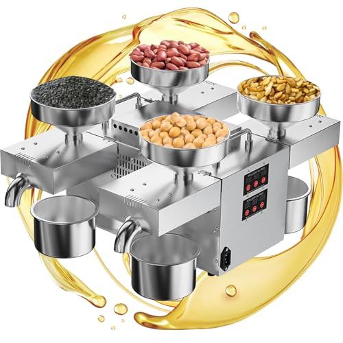 DHMYYXGS Presse à Huile Automatique Machine,Presse à Huile électrique,Extracteur D'huile Olive,Machine à Huile De Tournesol,pour Arachide,Soja,Sésame,Rap
