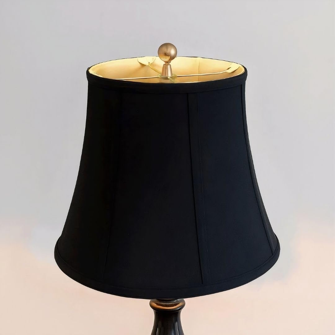 Royal Designs Modified Bell Lamp Shade, Black, 9 x 14 x 10.5