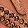 Deluxe Mancala Set: Real Wood Hinged Board with 48 Natural Multicolor Stones - Authentic African Petroglyphs, Foldable Design for 2-Player Strategy Game