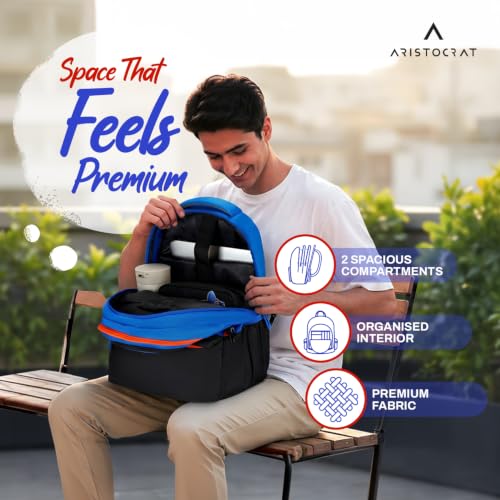 Image of Aristocrat Hype 17 Inch Compatible Laptop Backpack 33L | Premium Durable Fabric | 2 Compartments with Side Bottle Pocket | Padded Backpanel | Office & Travel Backpack for Men & Women