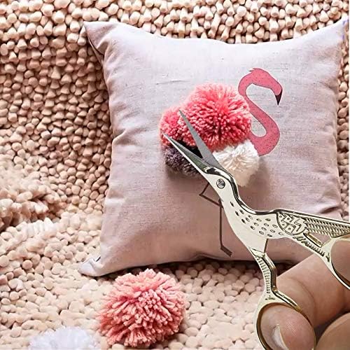 BIHRTC 2 Pairs 4.5'' and 3.6'' Scissors Sharp Tip Classic Stork Scissors Crane Design Sewing Scissors DIY Tools Small Shear for Crafting Embroidery Needle Work Art Work Everyday Use Gold Scissors