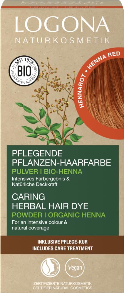 Logona Roślinna Farba do Włosów, 030 Naturalna Czerwień, 100 g