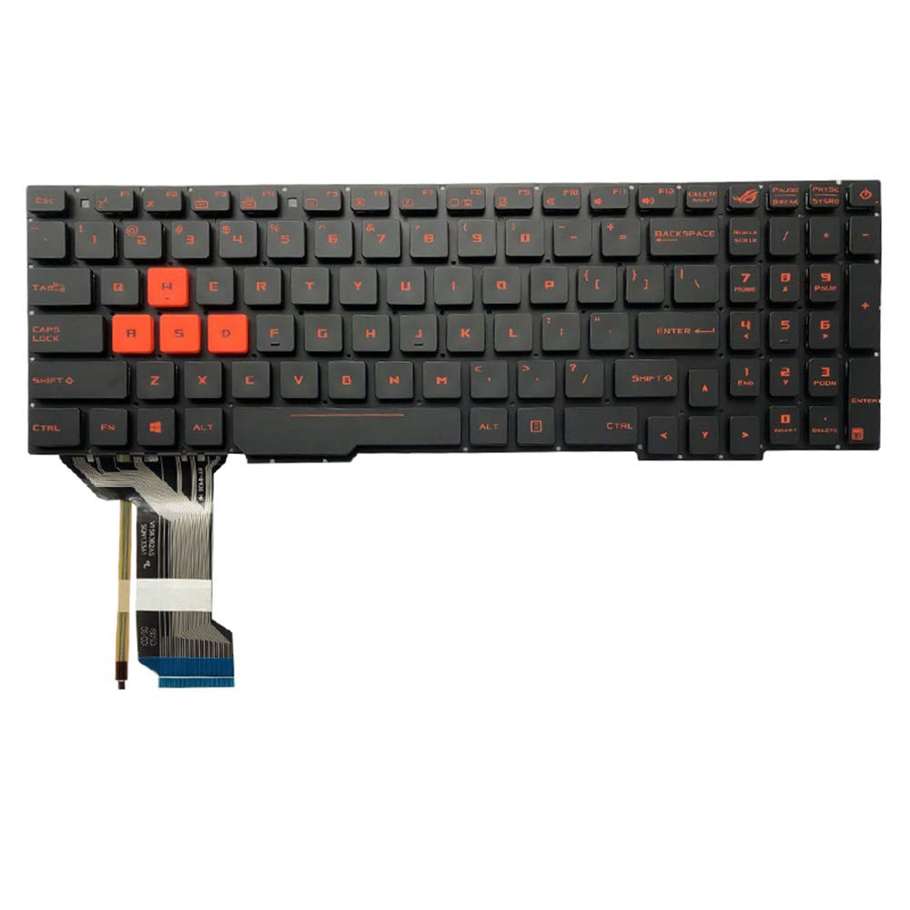 Clavier ASUS ZX73 de rechange interne noir-rouge version États-Unis US layout - 2