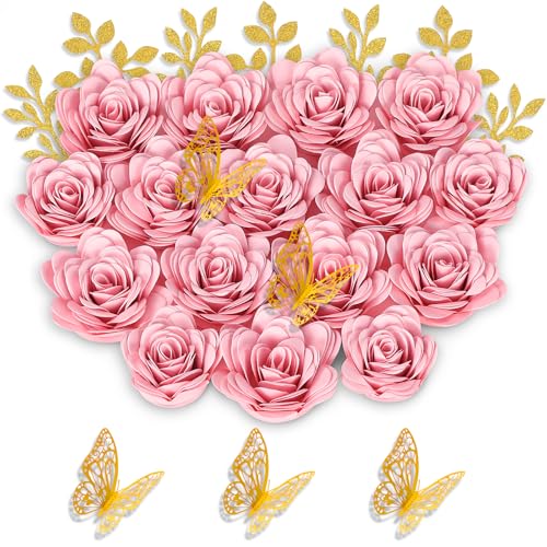 Kit décoration casquette remise diplôme fleurs 3D rose - 2