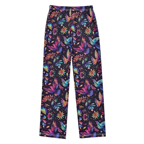 Pajama Pants Bird and Flowers PJ Bottoms Sleepwear Lounge Sleep Pant with Pockets