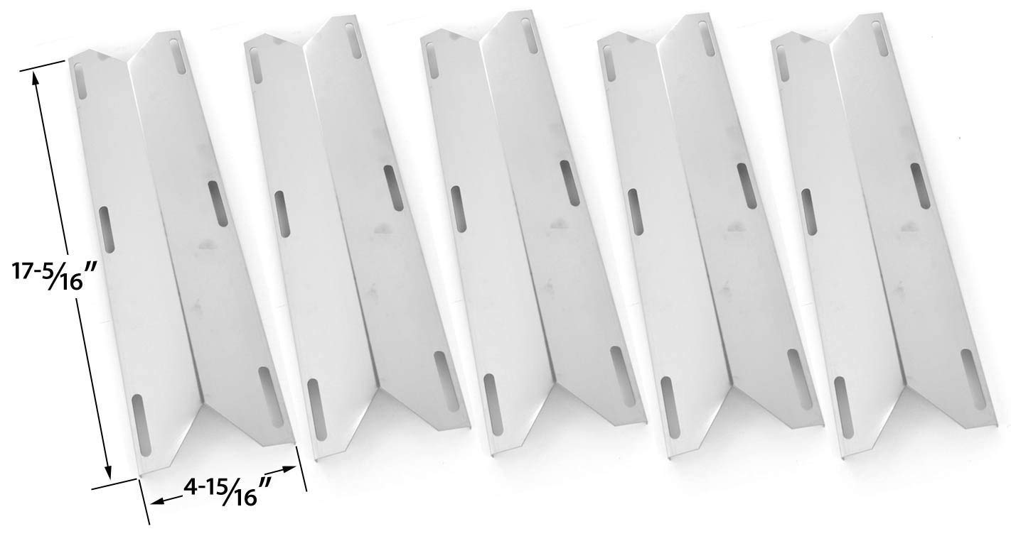 5 Pack Stainless Steel Heat Plate Replacement for Charmglow 720-0304, Kirkland 720-0433, 720-0432, SAMS 720-0582, 720-0584A and Perfect Flame 720-0522CAN Gas Grill Models