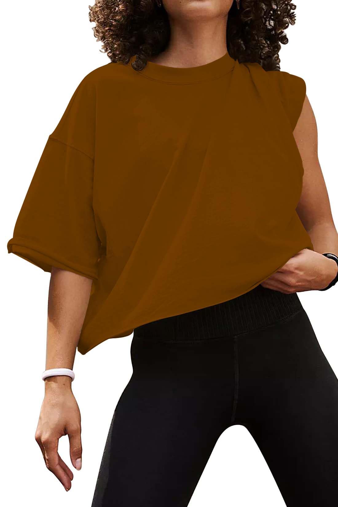 AirMood Oversize Workout Crop T-Shirt Tops Oversized Casual