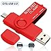 Produktbild BorlterClamp 64GB OTG USB-Stick Speicherstick Dual USB 3.0 Flash-Laufwerk mit Micro USB-Laufwerk Anschluss für Android Smartphone Tablets & Computer (Rot)