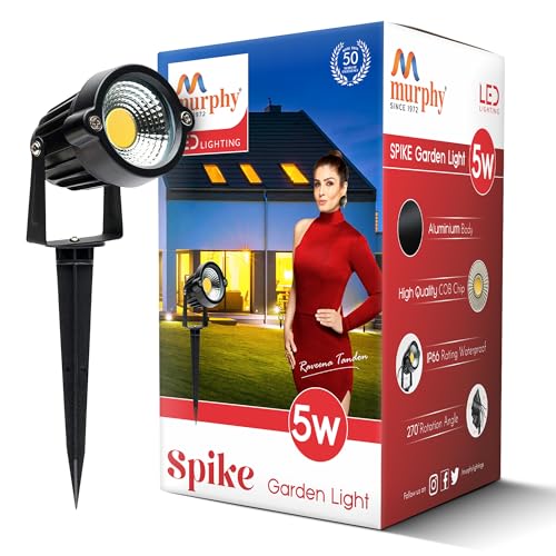 Image of Murphy 5W Heavy-Duty LED Spike Focus Light - IP65 Water Resistant, Adjustable 180, Aluminium Material, Outdoor Garden Lights (Warm White), Pack of 1