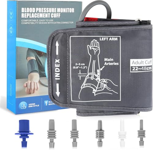 Image of MCP BP Cuff Adult Blood Pressure Monitor Large Cuff XL Compatible with Omron B.P, Ageasy BP, Pharmeasy BP with 6 Size Connectors free (22-48CM)