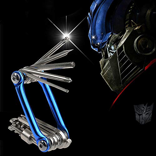 Juego de reparación de herramientas para bicicletas 11 en 1 Kit de herramientas de reparación de bicicletas Llave Destornillador Cadena Herramienta multifunción para bicicletas de acero al carbono (C