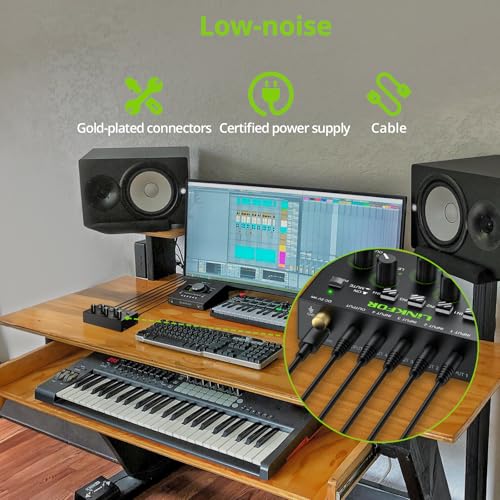 Mélangeur audio 3,5 mm mini console mixage 4 canaux alimentée jack - 4